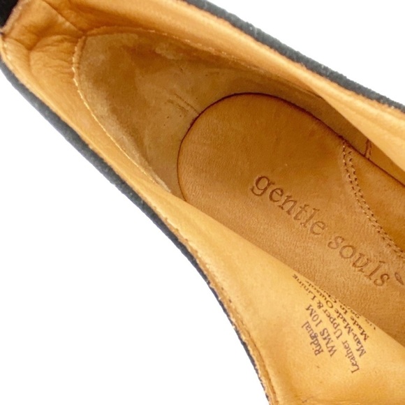 Gentle Souls Ridgual Ankle Boots Wedge Heel Black Suede Womens Size 10 Zip Front - Picture 9 of 11